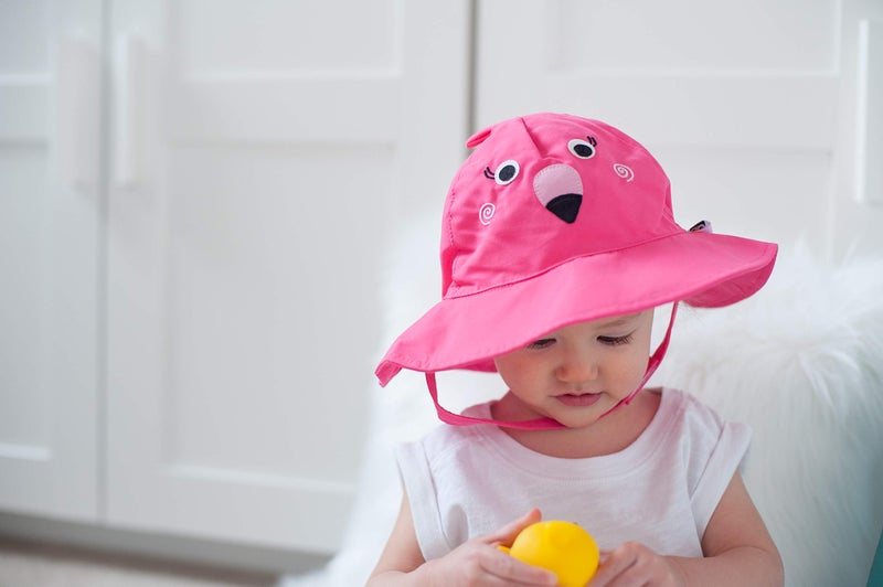 ZOOCCHINI Baby & Toddler Sun Hat â€“ UPF 50+ Protection, Lightweight Quick-Drying Microfiber, for Beach, Pool, and Outdoor Fun, Small (3-6 Months), Franny The Flamingo - Image 5